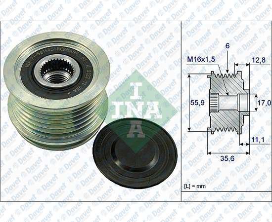 INA 535004110 Alternator Kasnagi A4-A6 1.8t 97->